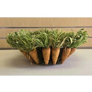 Carrot Basket Woven Wicker Easter Candy Eggs Home Decor Grass Moss 13"x15”x7"